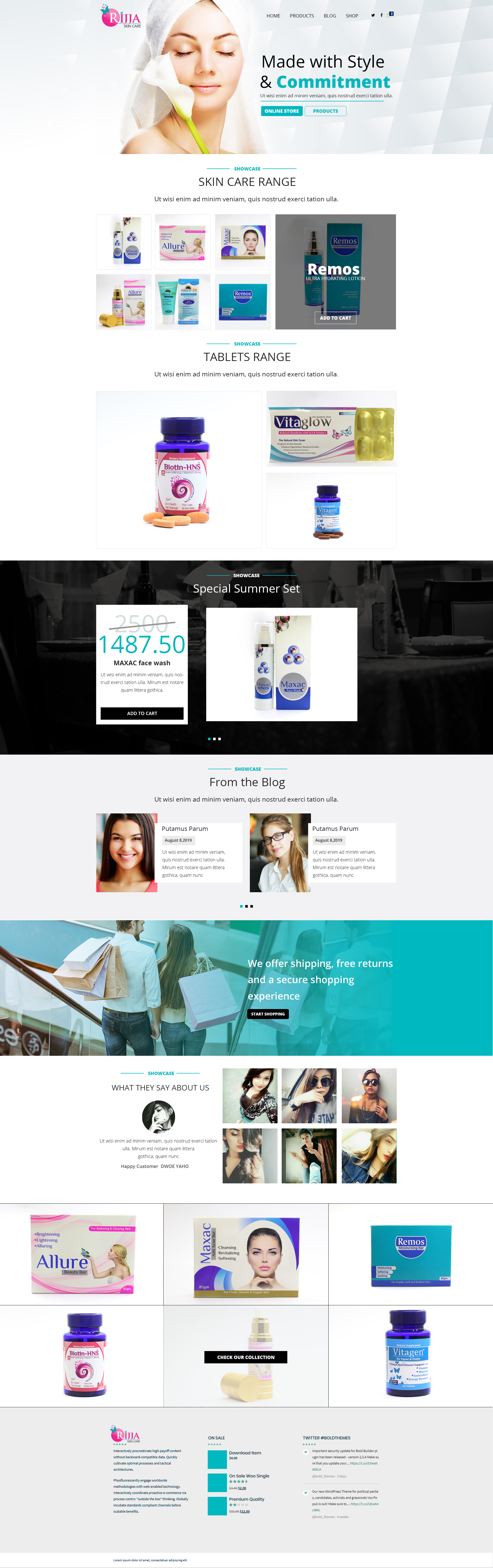 Rija Skin Care design showcase