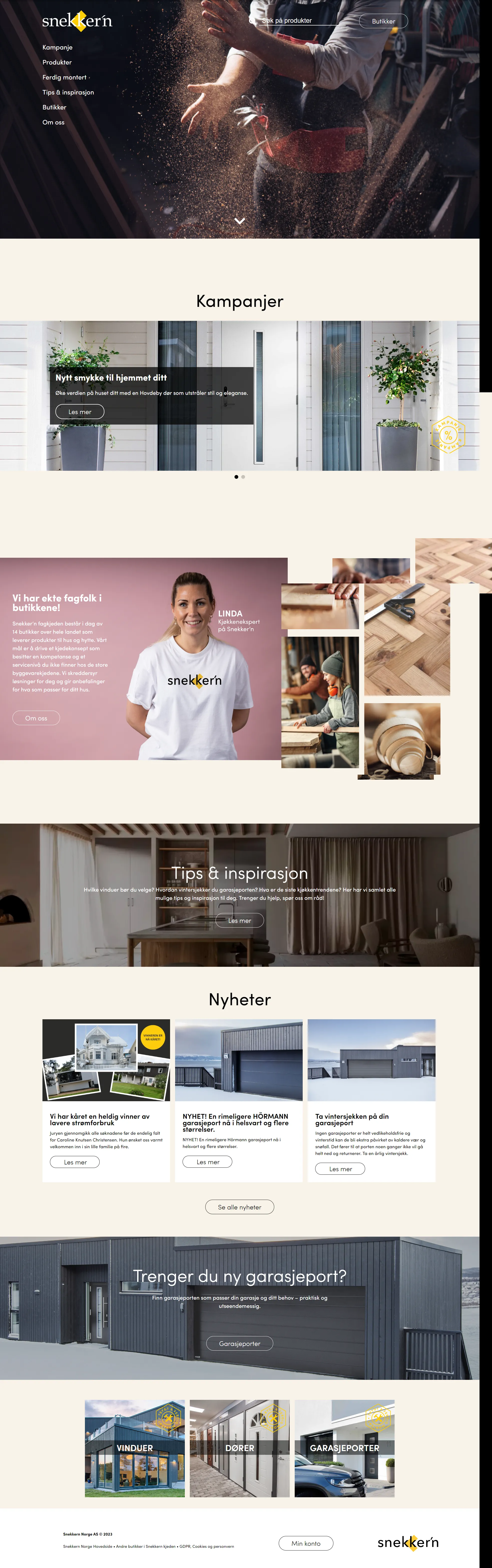 Snekkern homepage